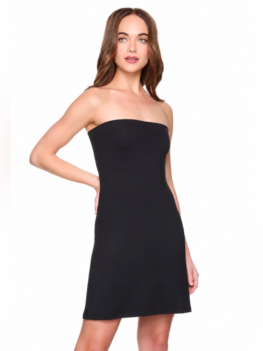 Susana Monaco Black Strapless Mini Dress Size-Large